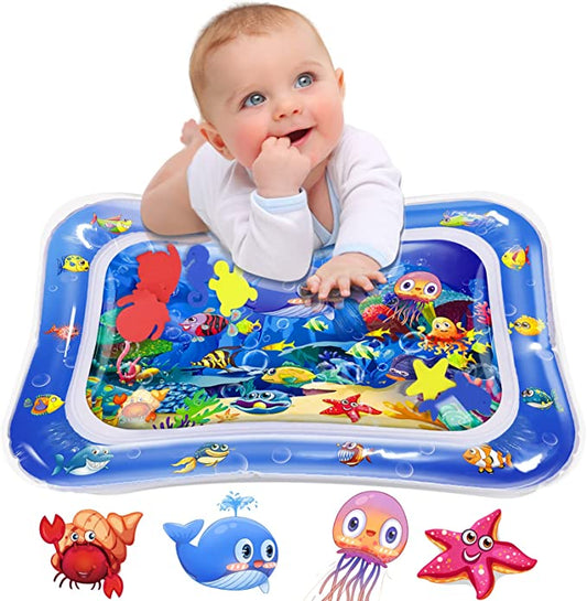 Baby Toddler Activity Water Play Gym Leakproof Cushion Inflatable Tummy Time Fitness Rack Mat